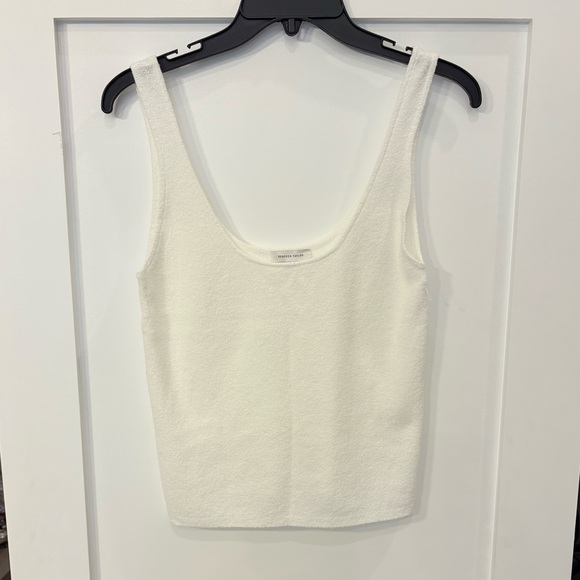 NWOT Rebecca Taylor Boucle White Textured Scoop Neck Tank Top Sleeveless Size S - Picture 6 of 9